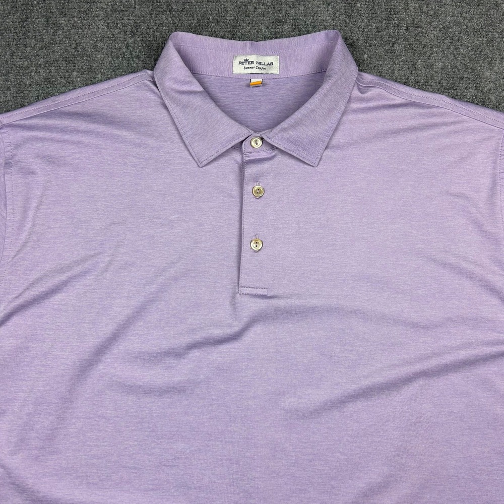 Peter Millar Summer Comfort Polo Shirt Mens XXL Purple Keurig Dr Pepper Stretch